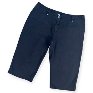 eric Womens Black Capri Pants Size 8 Cotton Spandex Blend Cropped